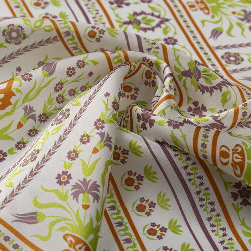 Krem Yeşil Beylerbeyi Şebeke Saten İpek Mendil