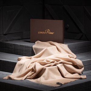 ipekevi - شال صوف وحرير فاخر لون بيج رملي