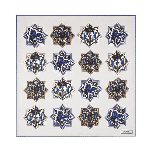 Kum Beyazı Selçuklu Saten İpek Mendil