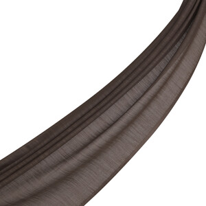 شال قطن وحرير ساده لون رصاصي - Thumbnail