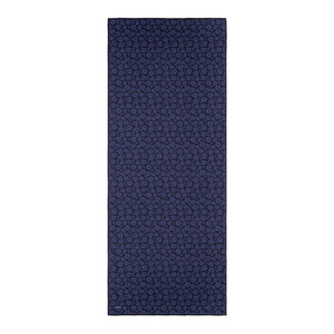 Navy Orange Flower Cotton Scarf - Thumbnail