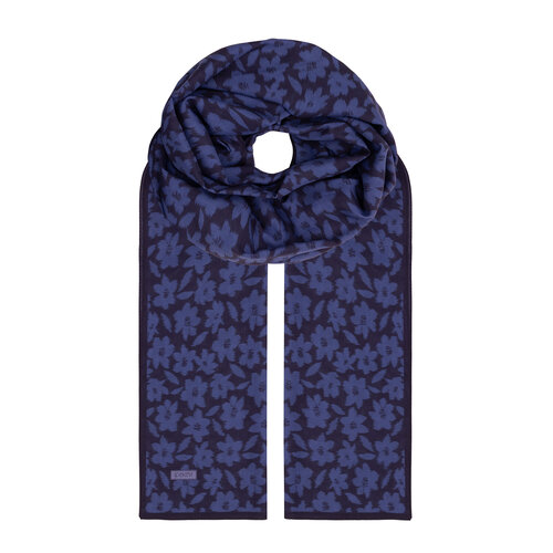 Navy Orange Flower Cotton Scarf