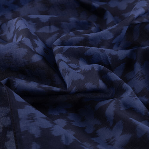 Navy Orange Flower Cotton Scarf