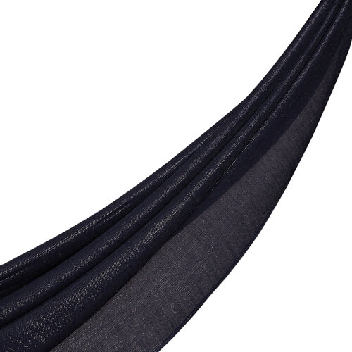 Lacivert Simli Yün İpek Şal Lacivert Simli Yün İpek Şal