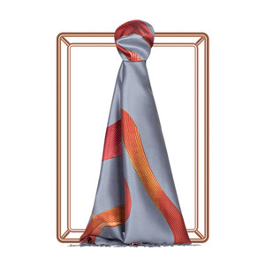 ipekevi - شال حرير بتصميم حلزوني لون كحلي