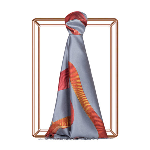 شال حرير بتصميم حلزوني لون كحلي