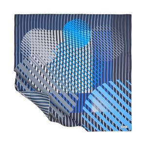 ipekevi - Lacivert Gümüş Moderna Tivil İpek Eşarp