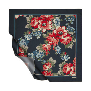 ipekevi - ايشارب حرير تويل تصميم ورود لون كحلي