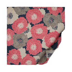 ipekevi - Lacivert Ortanca Sepeti Desenli Pamuk Eşarp