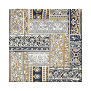 ipekevi - Lacivert Topkapı Saten İpek Mendil