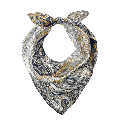 Lacivert Topkapı Saten İpek Mendil