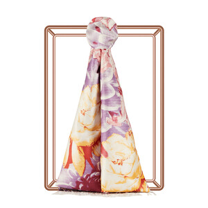 Lavander Melancholy Print Silk Scarf - Thumbnail