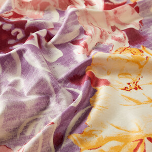 Lavander Melancholy Print Silk Scarf - Thumbnail