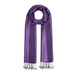 Lavender Anthracite Reversible Silk Scarf - Thumbnail