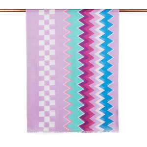 ipekevi - Lavender Checked Zigzag Print Scarf (1)