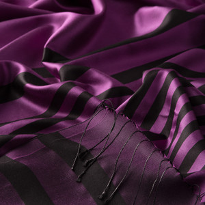 Lavender Meridian Striped Silk Scarf - Thumbnail