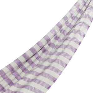 Lavender Striped Linen Cotton Scarf - Thumbnail