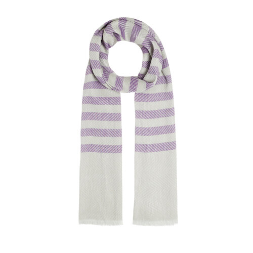 Lavender Striped Linen Cotton Scarf