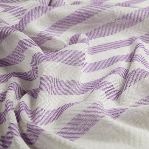 Lavender Striped Linen Cotton Scarf