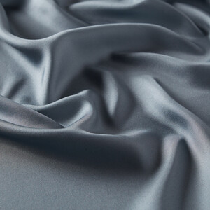 Lead Plain Silk Twill Scarf - Thumbnail