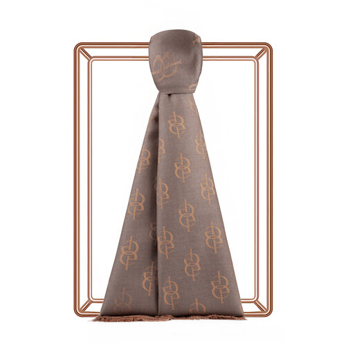 Leaden IE Monogram Wool Silk Scarf