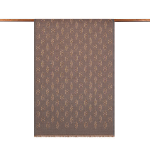 Leaden IE Monogram Wool Silk Scarf