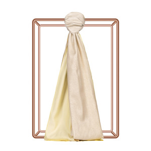 Lemon Yellow Lady Lurex Silk Scarf - Thumbnail