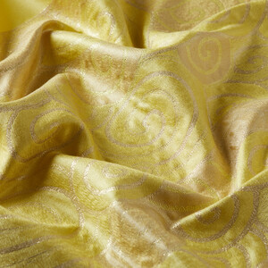 ipekevi - Lemon Yellow Lurex Spiral Silk Scarf (1)