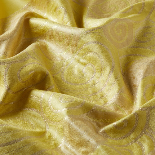 Lemon Yellow Lurex Spiral Silk Scarf
