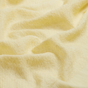Lemon Yellow Maze Print Cotton Scarf - Thumbnail