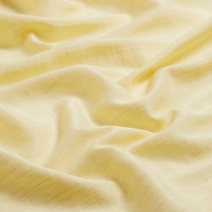 Lemon Yellow Plain Cotton Silk Scarf - Thumbnail