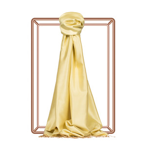 Lemon Yellow Reversible Silk Scarf - Thumbnail