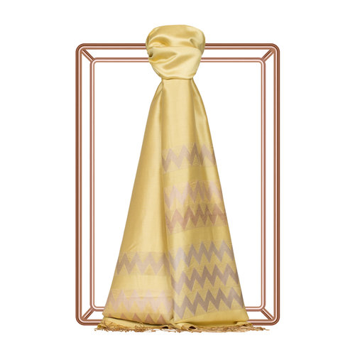 Lemon Yellow Zigzag Silk Scarf