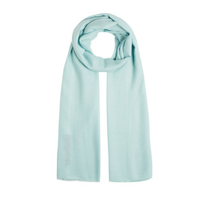 Light Blue Ikat Cotton Silk Scarf - Thumbnail