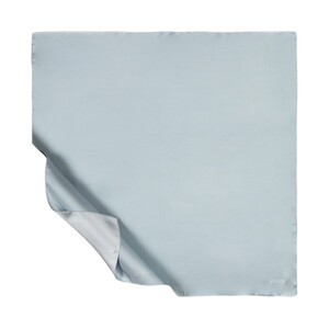 Light Blue Plain Silk Twill Scarf - Thumbnail