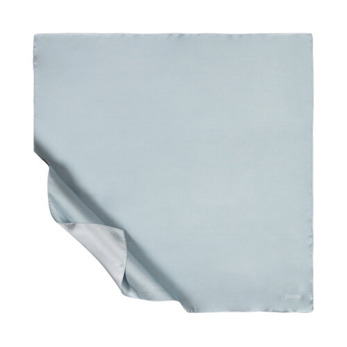 Light Blue Plain Silk Twill Scarf 