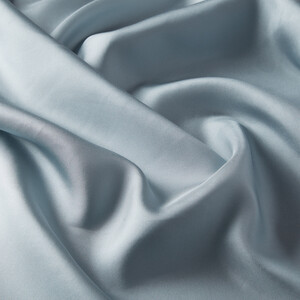 Light Blue Plain Silk Twill Scarf - Thumbnail