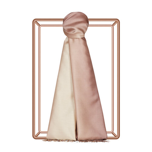 Light Brown Beige Gradient Silk Scarf