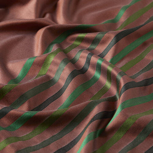 Light Copper Thin Striped Silk Scarf
