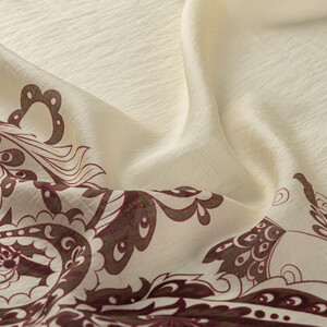 Light Cream Lavina Print Tencel Scarf - Thumbnail