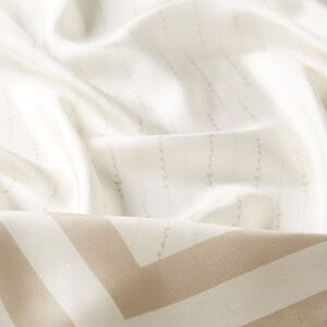 Light Cream Signature Silk Twill Scarf - Thumbnail