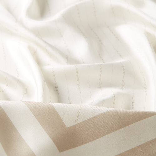 Light Cream Signature Silk Twill Scarf