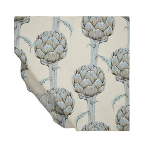 Light Ecru Artichoke Blossom Cotton Scarf - Thumbnail