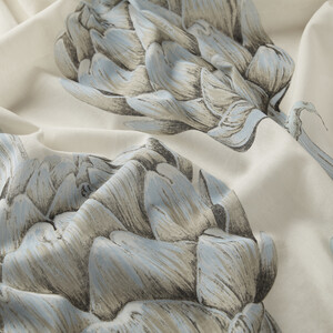 Light Ecru Artichoke Blossom Cotton Scarf - Thumbnail