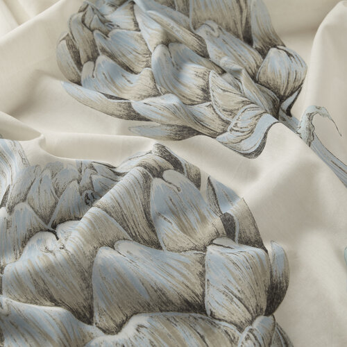 Light Ecru Artichoke Blossom Cotton Scarf