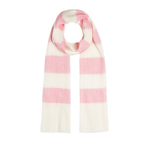 ipekevi - Light Fuchsia Block Striped Linen Cotton Scarf (1)