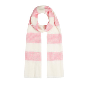 ipekevi - Light Fuchsia Block Striped Linen Cotton Scarf (1)