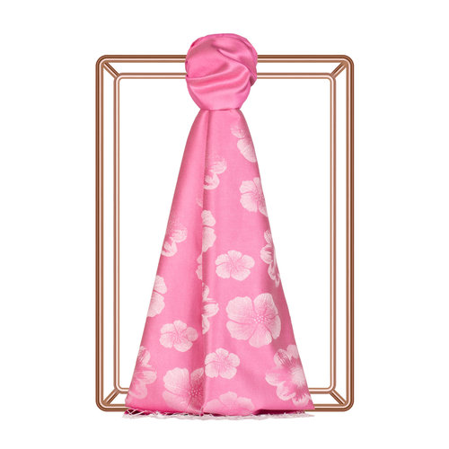 Light Fuchsia Violet Jacquard Silk Scarf