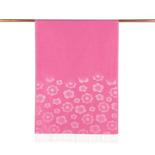 Light Fuchsia Violet Jacquard Silk Scarf