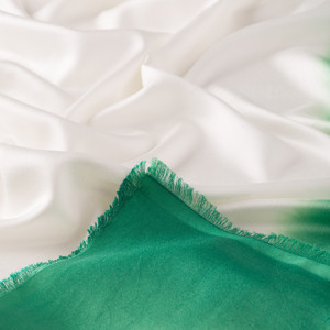 Light Green Gradient Silk Scarf - Thumbnail